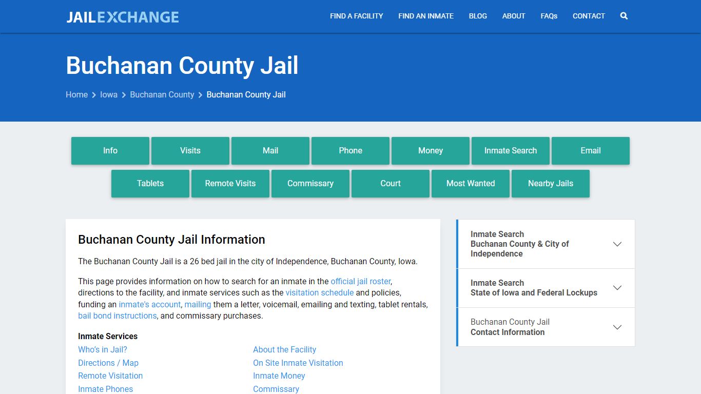 Buchanan County Jail, IA Inmate Search, Information